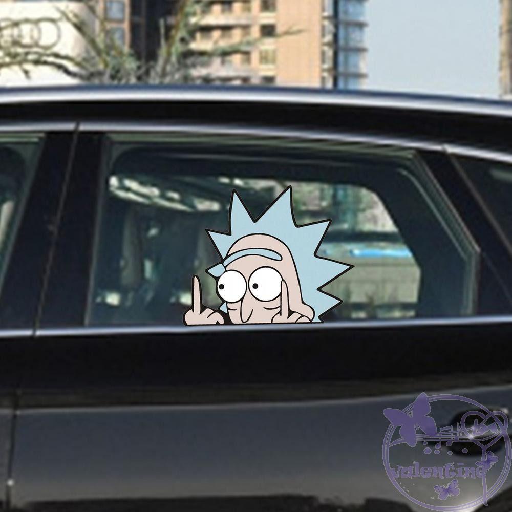 Miếng Dán Trang Trí Kính Xe Hơi / Xe Máy Hình Rick Mort Độc Đáo Chống Thấm Nước