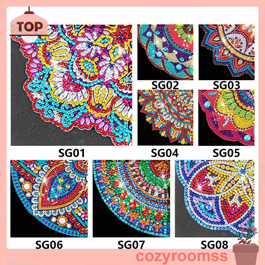 Thẻ Đánh Dấu Trang Sách Hình Tam Giác Đính Đá 5D DIY