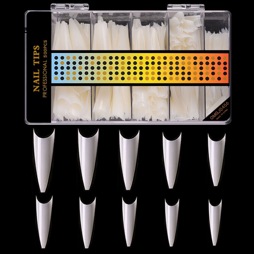 Bộ 500 Miếng Dán Nối Dài Móng Tay Che Phủ Toàn Diện DIY