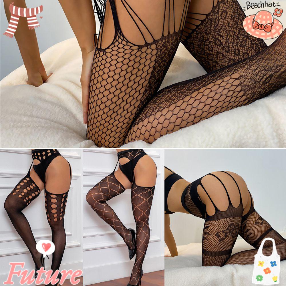 Quần Tất Lưới Đen Họa Tiết Hoa Thời Trang Gợi Cảm Cho Nữ