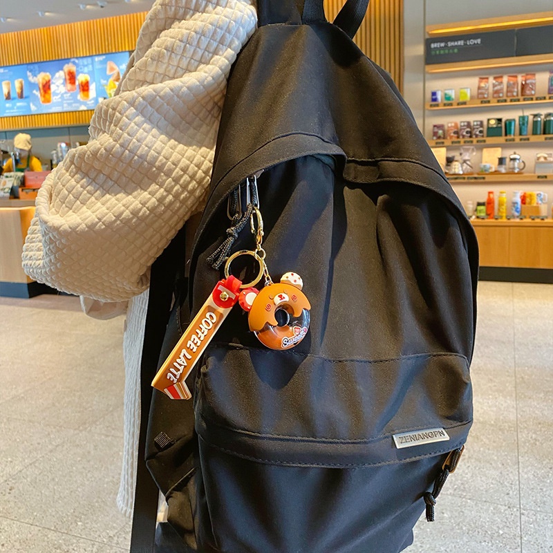 Móc Khóa Hình Bánh Donut Gấu Trà Sữa Thời Trang