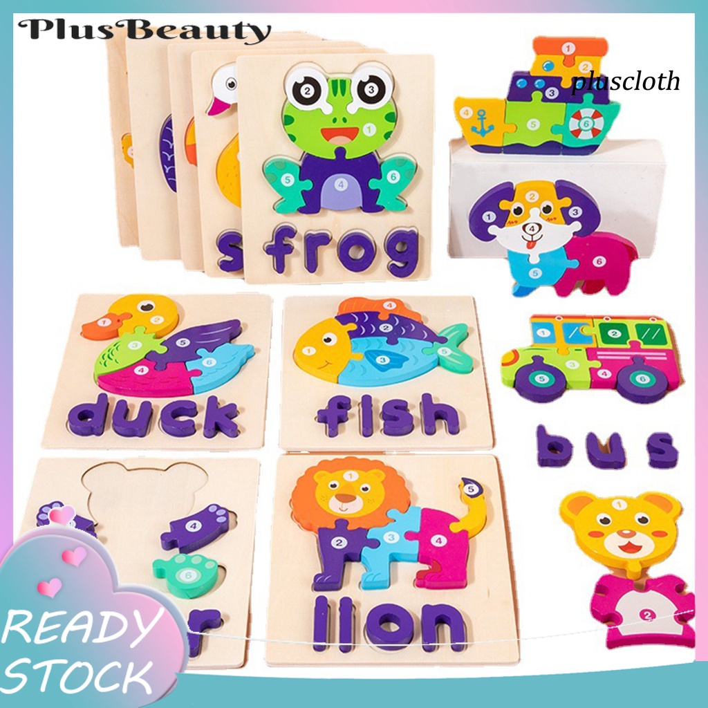 Đồ Chơi Lắp Ráp Bằng Gỗ Họa Tiết Hoạt Hình Dễ Thương Cho Bé