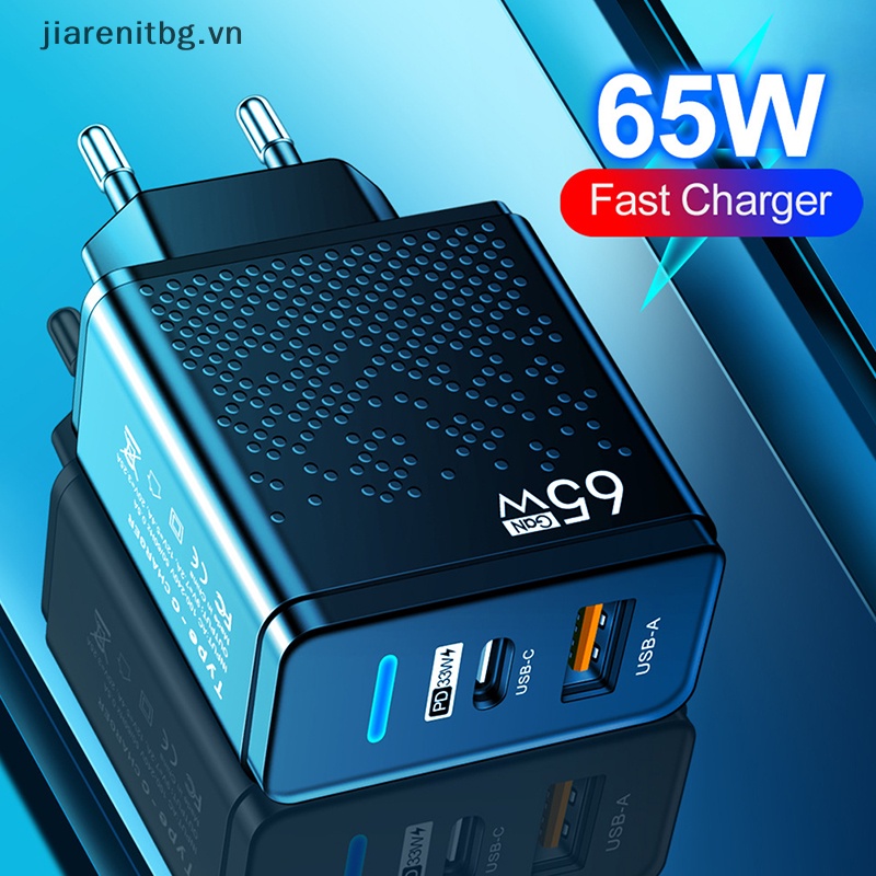 Cốc Sạc Nhanh USB C 3.0 65W Cho iPhone Xiaomi 12 Samsung Huawei