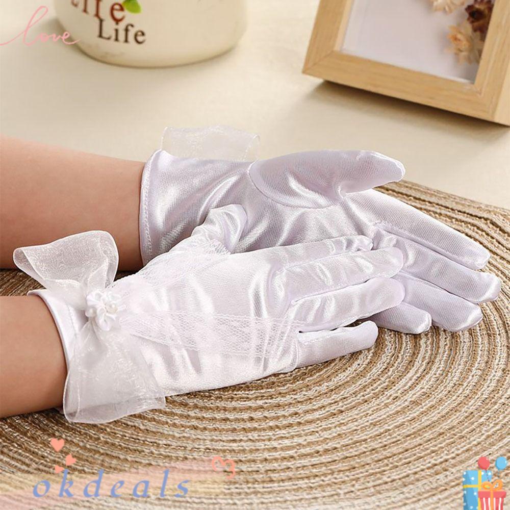 Găng Tay Dài Đính Nơ Dùng Biểu Diễn Cho Bé Gái