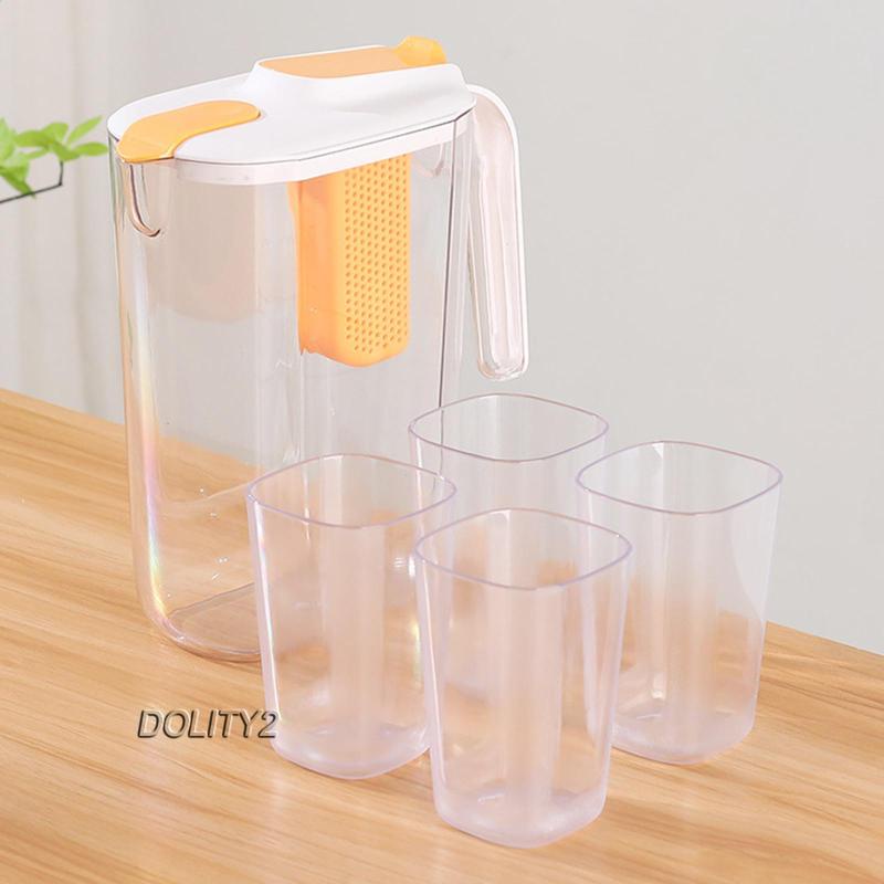 Bộ 2 Bình Đựng Trà / Cà Phê Kín Khí Trong Suốt Kèm 4 Tách