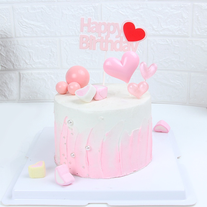 Phụ Kiện Trang Trí Bánh Kem Hình Trái Tim Đơn Giản Thời Trang