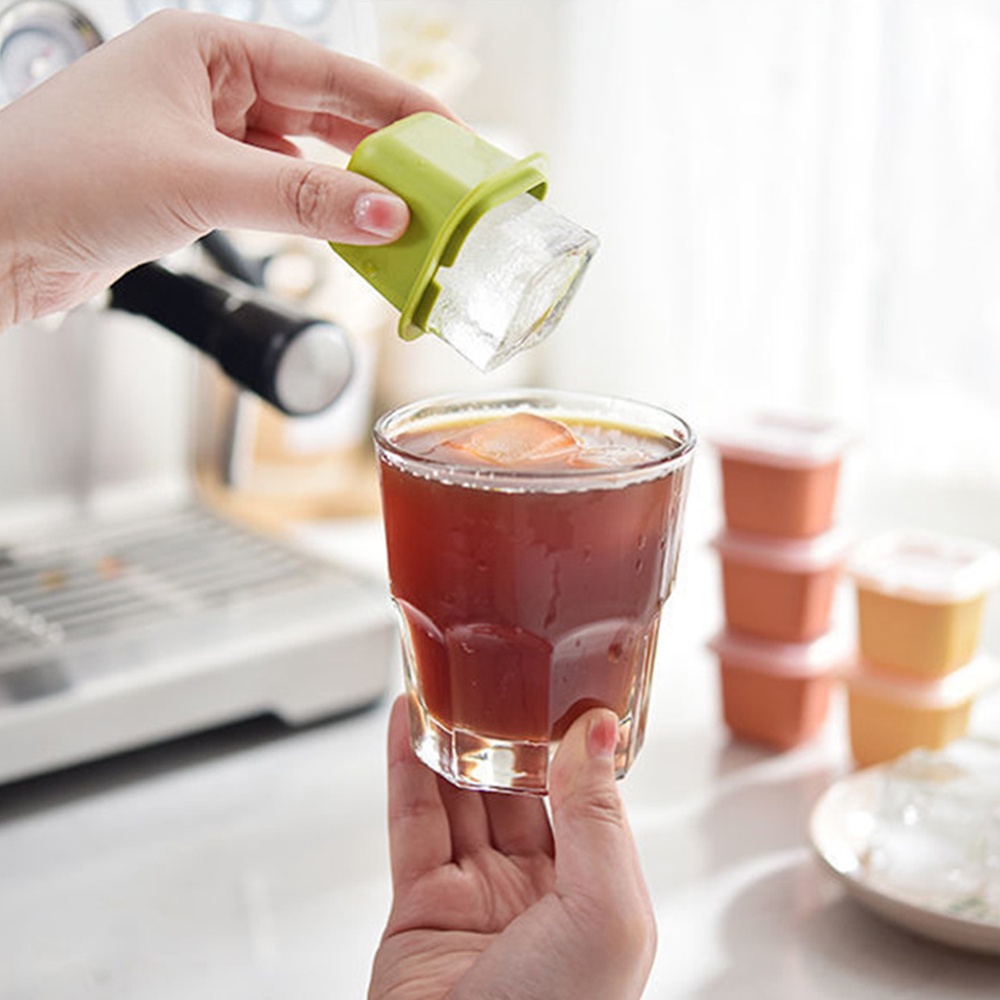 Khuôn Silicone Làm Đá Viên Có Nắp Tái Sử Dụng Tiện Lợi