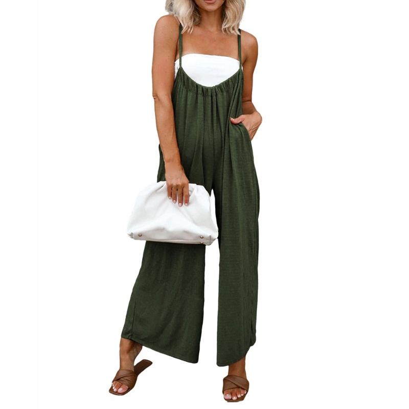 Bộ Áo Liền Quần Hai Dây Dáng Rộng Thời Trang Mùa Hè Cho Nữ