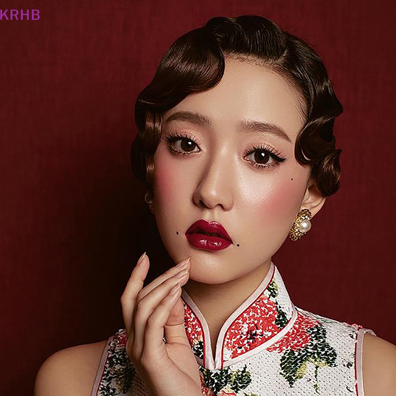 Tóc Mái Giả Uốn Gợn Sóng Phong Cách Cổ Điển Cho Cô Dâu Mới