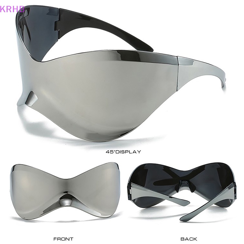 Kính Chống Nắng Không Vành Cỡ Lớn Y2K Phong Cách Hip Hop Cổ Điển Thời Trang Cho Nam Và Nữ Mới