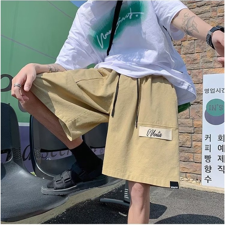 Quần Short Ống Rộng Phong Cách Đường Phố Nhật Bản Thời Trang Mùa Hè Hàng Mới Dành Cho Nam
