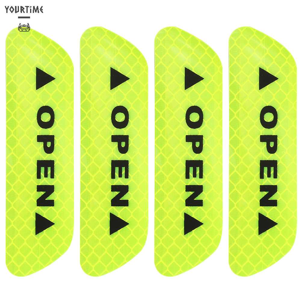 Bộ 4 Miếng Dán Phản Quang Trang Trí Cửa Xe Hơi Tiện Dụng