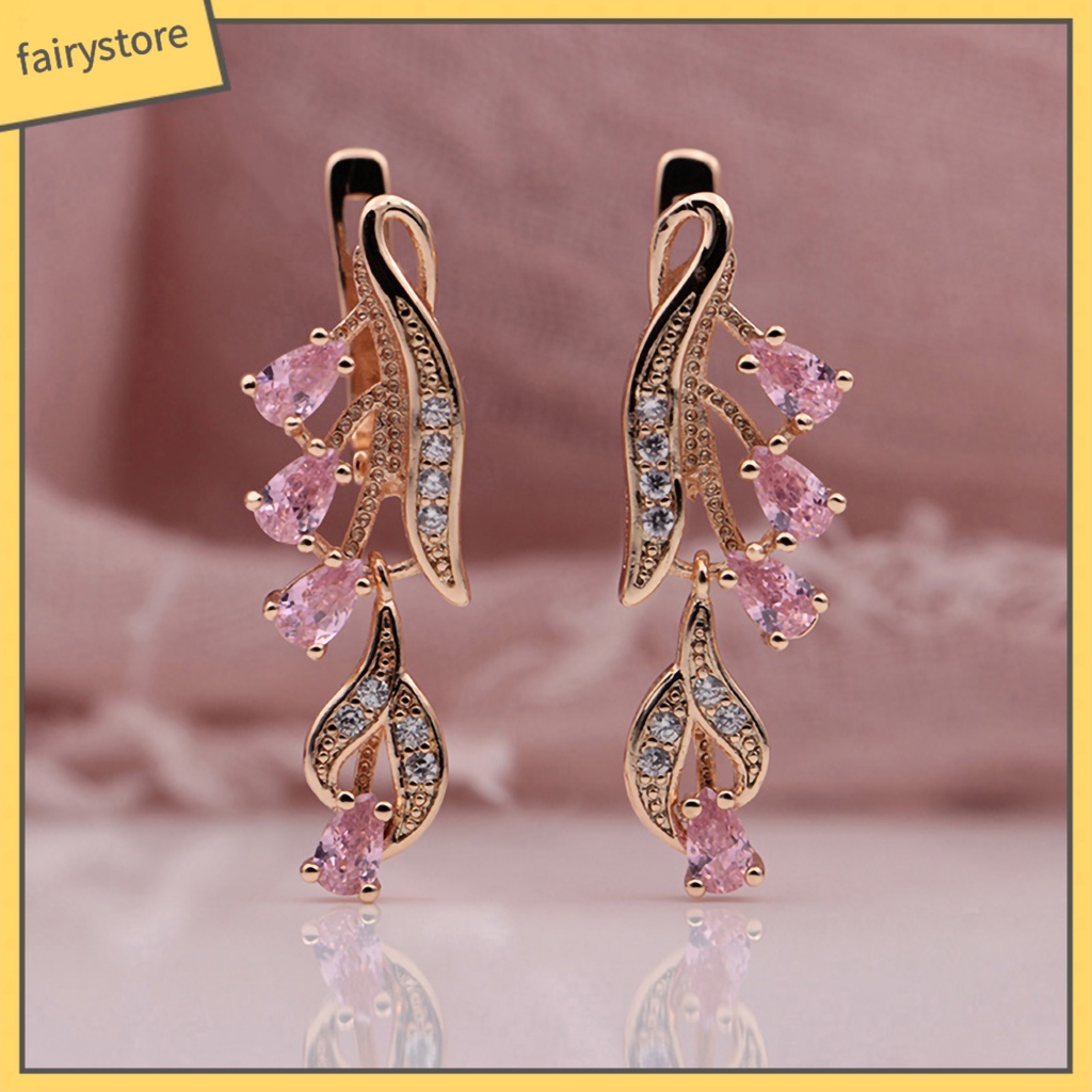 [FRO] Bông Tai Dài Đính Kim Cương Giả Bằng Đồng Trang Trí Hàng Ngày Cuộc Sống Hàng Ngày