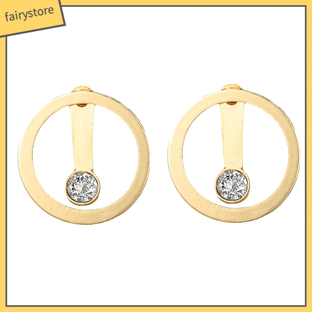 Bông Tai Tròn Hai Mặt Đính Đá Thời Trang Dành Cho Nữ