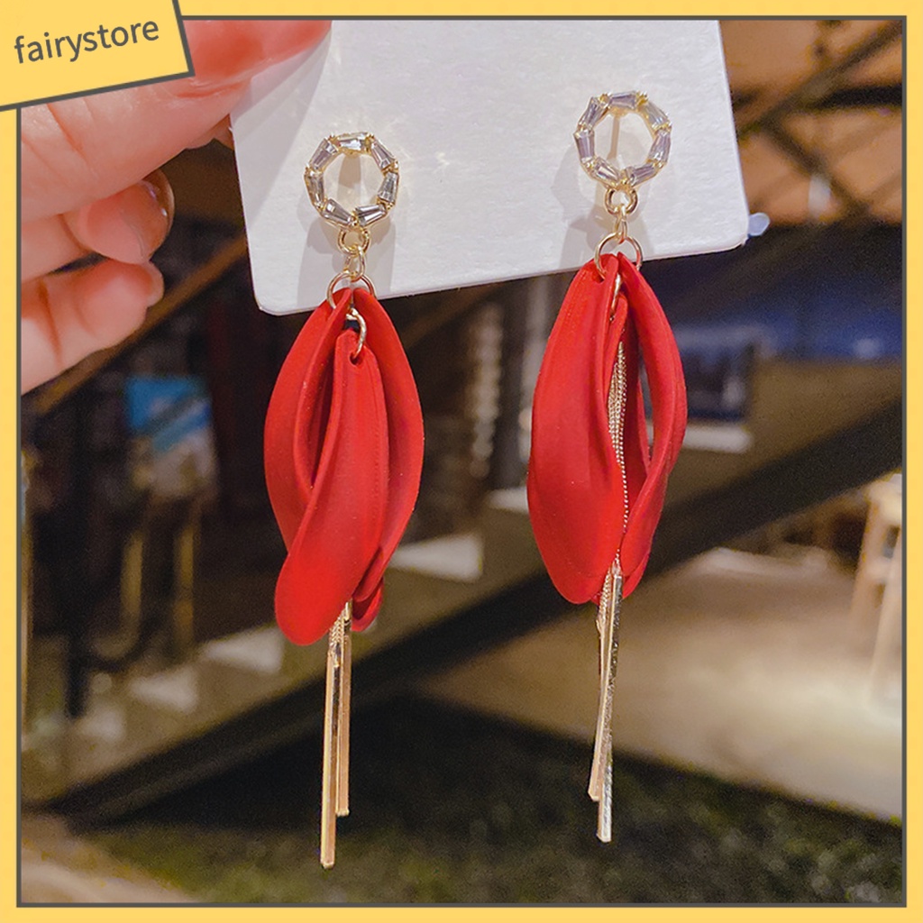 1 Đôi Bông Tai Hình Học Dáng Dài Đính Đá Zircon Phong Cách Hàn Quốc Thanh Lịch