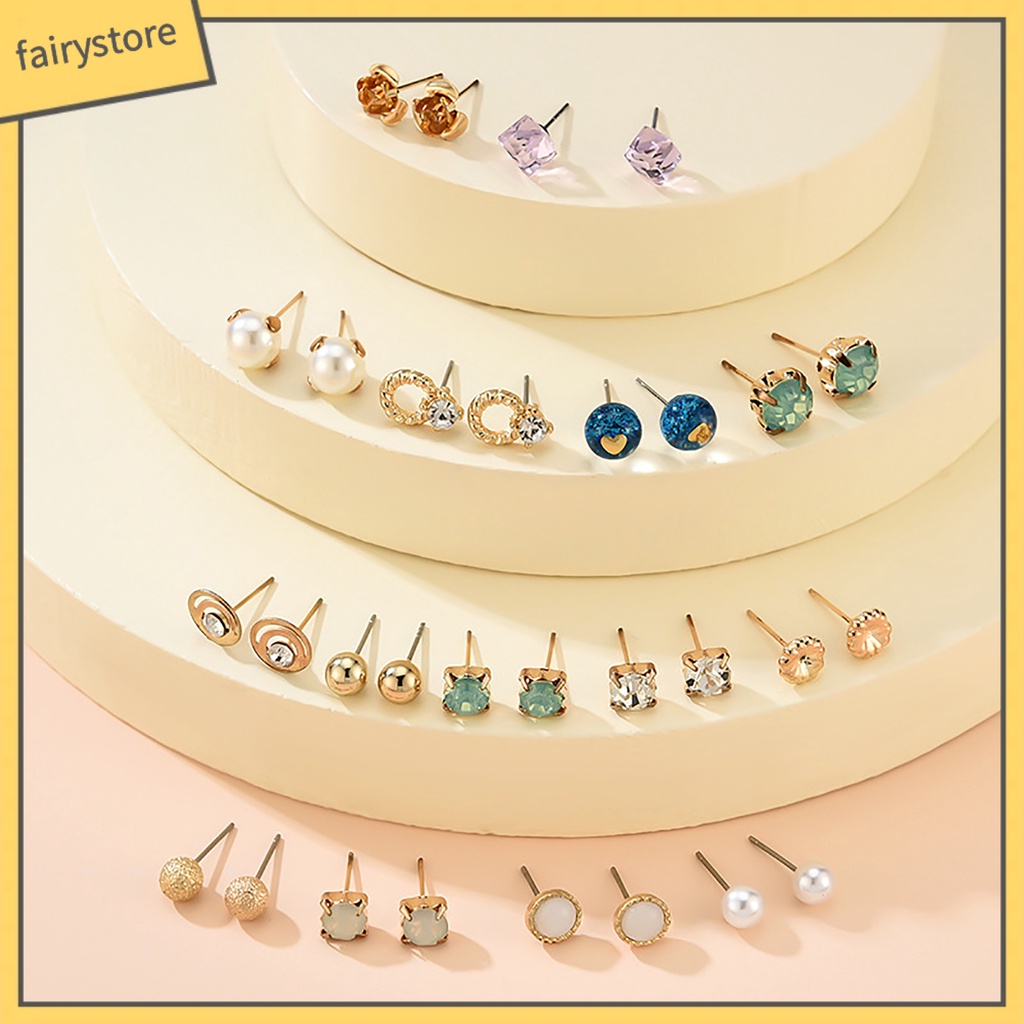 Bộ 30 Đôi Khuyên Tai Tròn / Trái Tim / Bướm / Chữ Cái Thời Trang Cho Nữ