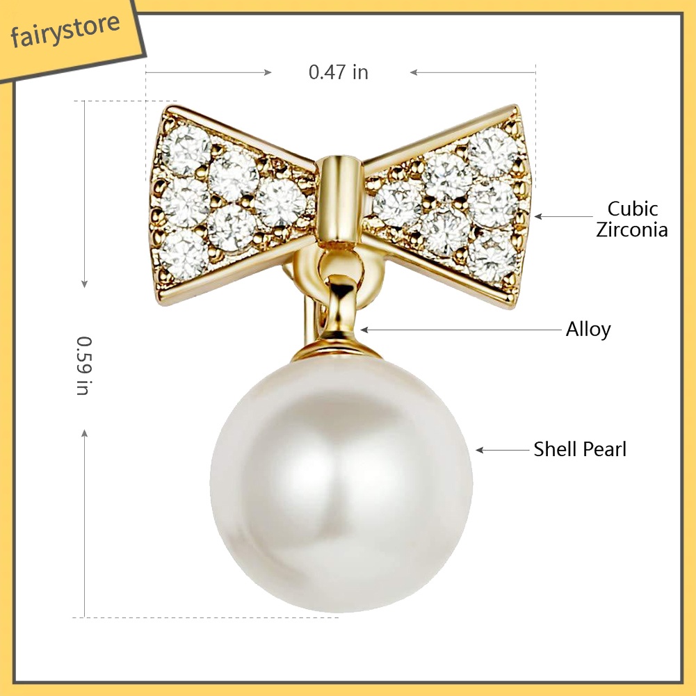 Khuyên Tai Nơ Đính Đá Và Ngọc Trai Giả Thời Trang