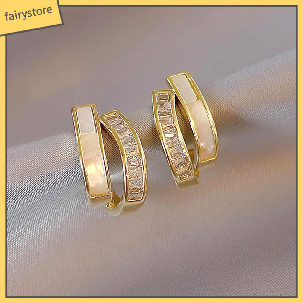 1 Đôi Bông Tai Hợp Kim Cong Chống Rỉ Sét Màu Sắc Tươi Sáng Dành Cho Nữ