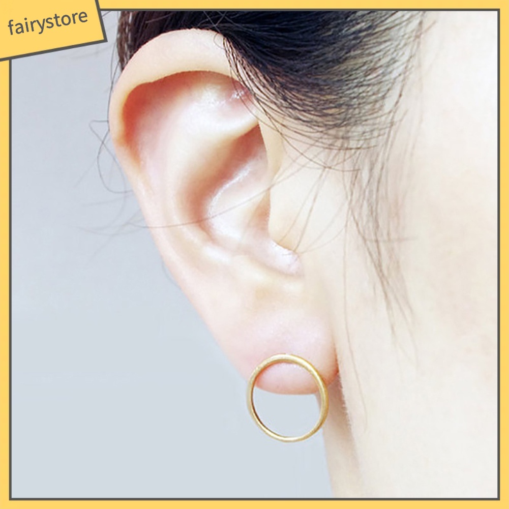 Bông Tai Hình Tròn Rỗng Đơn Giản Thời Trang Dự Tiệc Cho Nữ