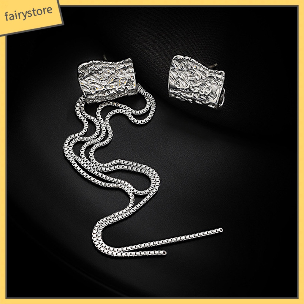 1 Đôi Bông Tai Hình Vuông Tua Rua Phong Cách Hàn Quốc Dành Cho Nữ