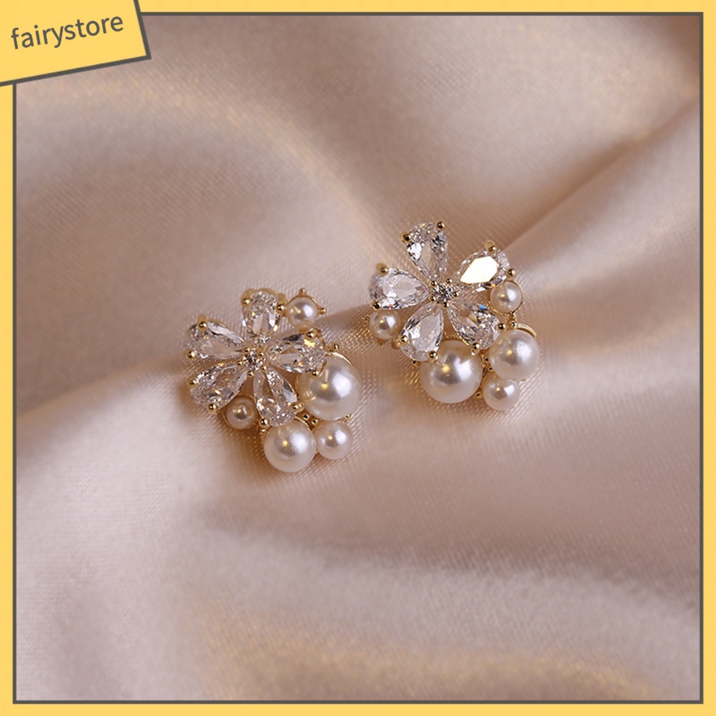 1 Đôi Bông Tai Đinh Tán Bằng Hợp Kim Cứng Chống Dao Hình Bông Hoa Dành Cho Nữ