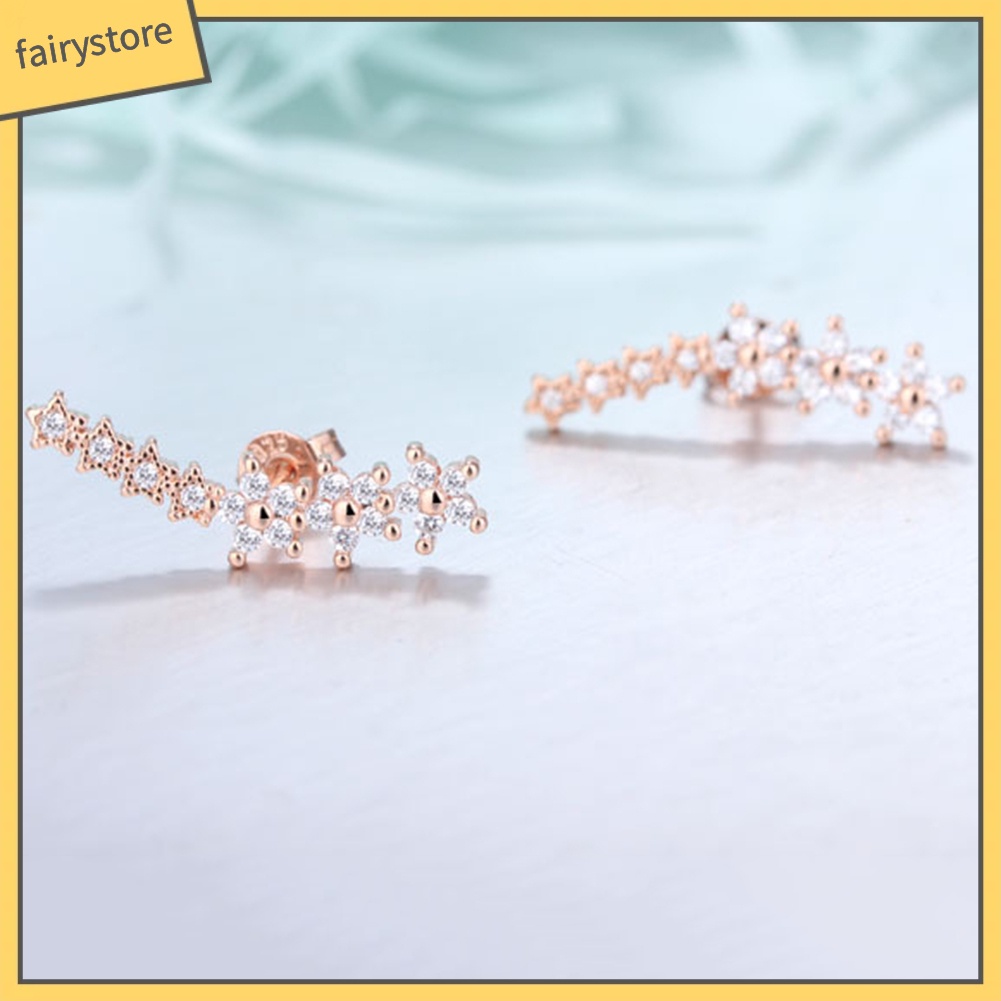 Khuyên Tai Đính Đá Zircon Hình Ngôi Sao Ngọt Ngào Thời Trang Cho Nữ