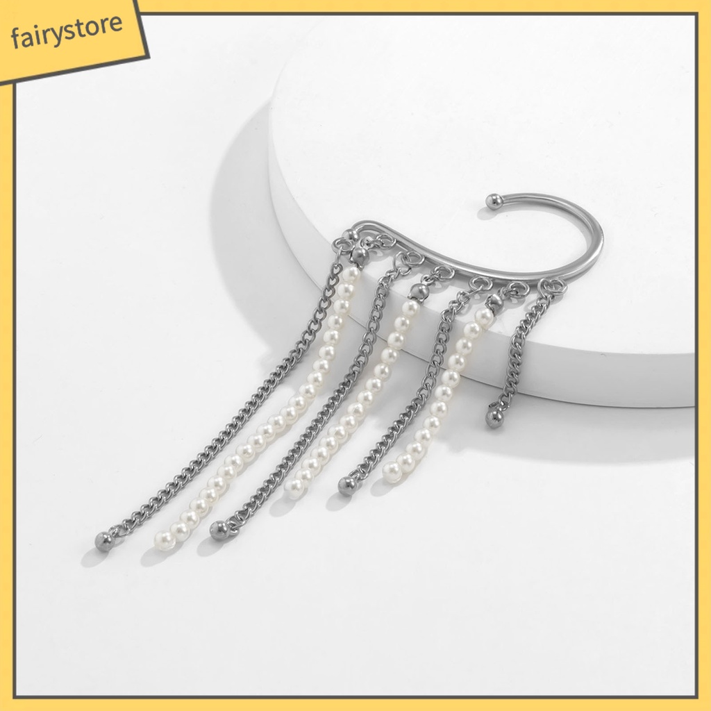 1 Khuyên Kẹp Vành Tai Tua Rua Phong Cách Vintage Tinh Tế Cho Đám Cưới