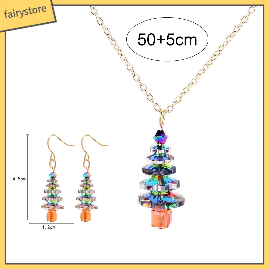 [FRO] Bông Tai / Vòng cổ Dáng Dài Hình Cây Thông Giáng Sinh Phong Cách Bắc Âu Cho Nữ