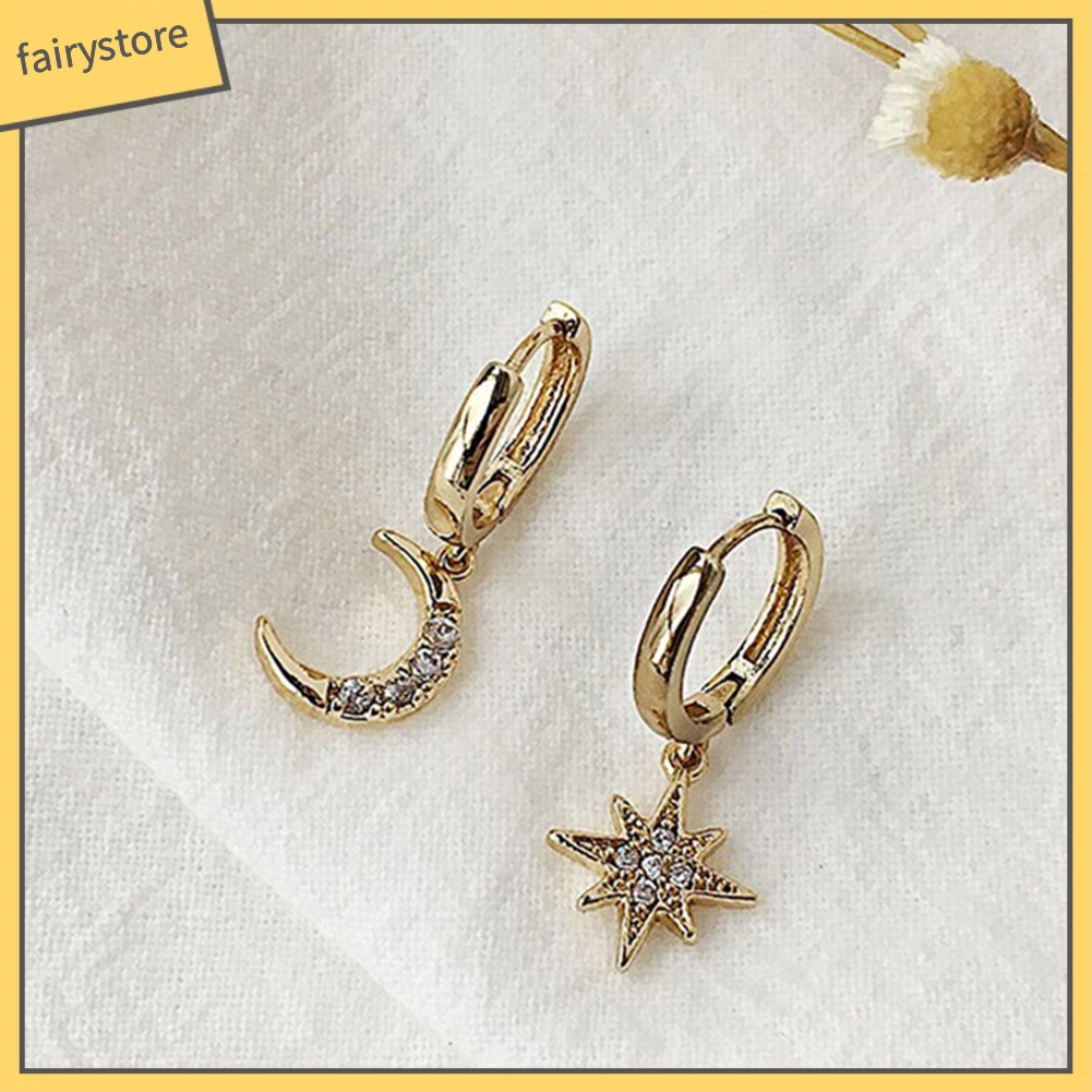 Bông Tai Hình Ngôi Sao Đính Đá Zircon Thời Trang Dành Cho Nữ