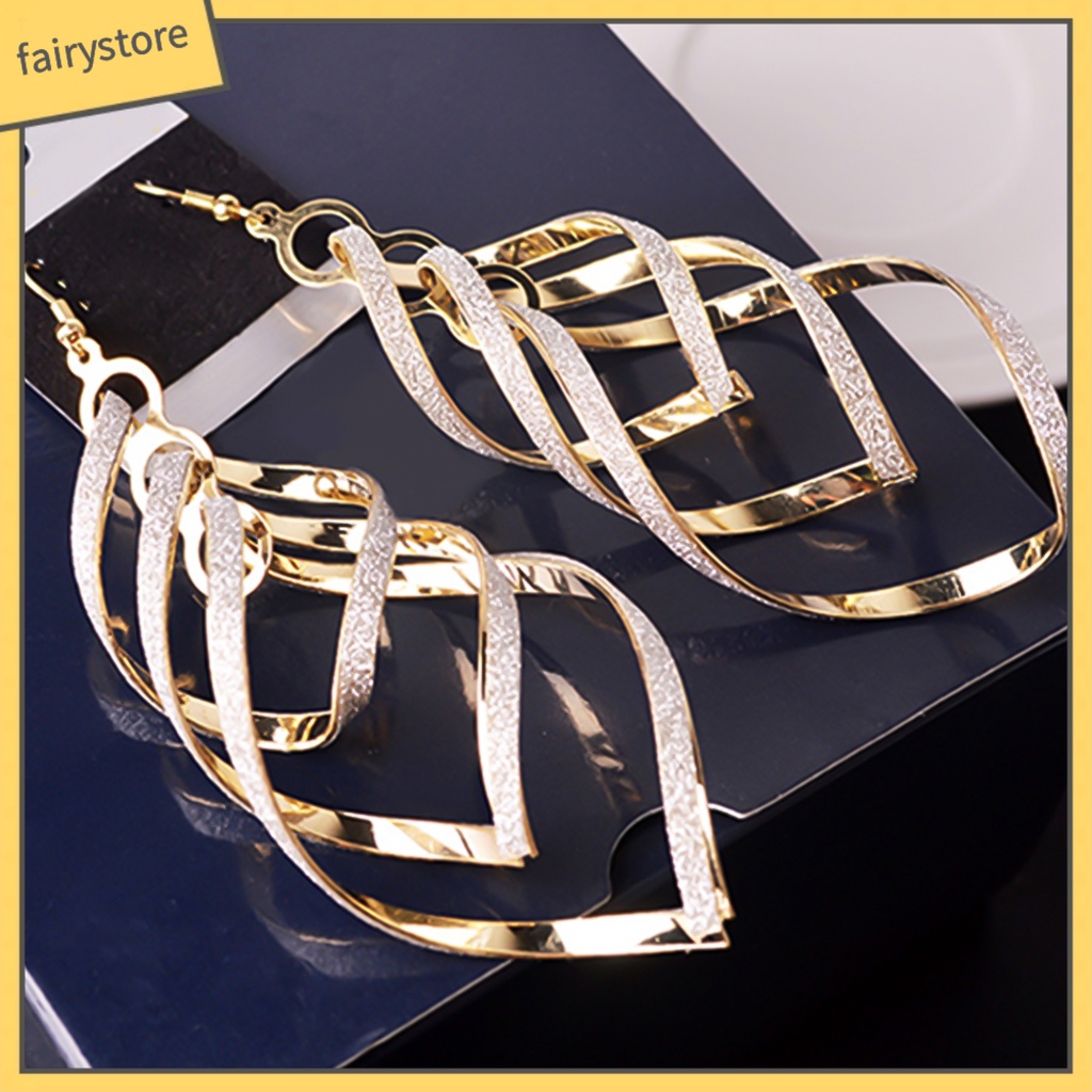 [FRO] Bông Tai Nhiều Lớp Dạng Móc Bằng Hợp Kim Tinh Tế Cho Tiệc Tùng