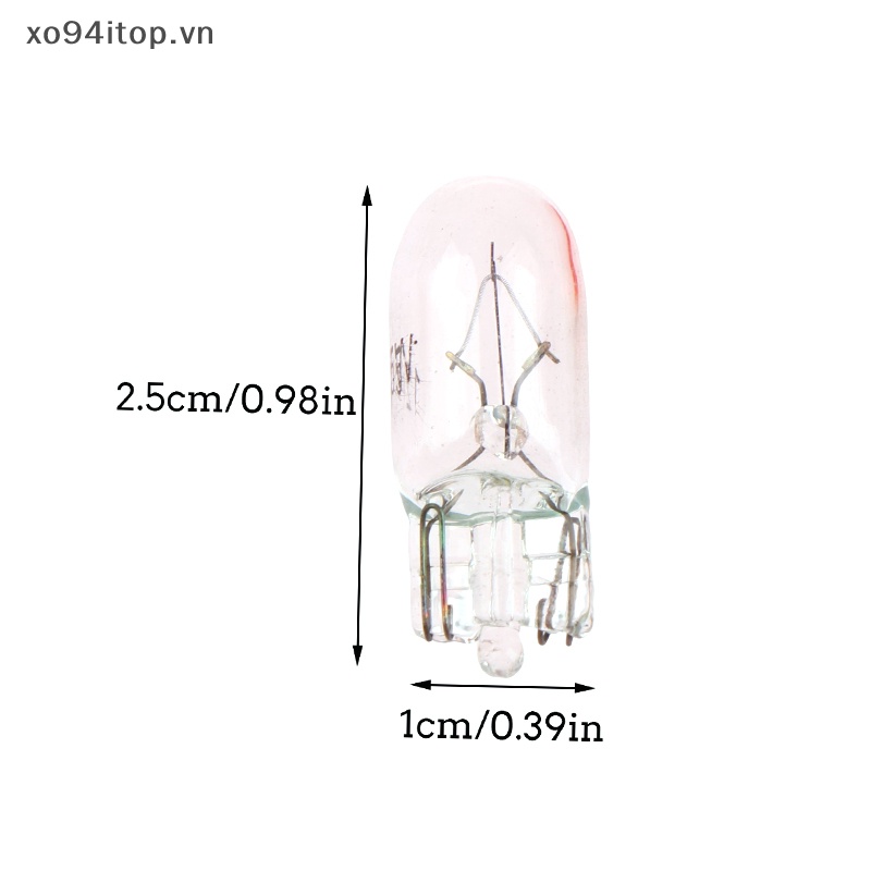 Set 10 Bóng Đèn T10 W5W 12V 5W W2.1x9.5D Ánh Sáng Trắng Dành Cho Ô Tô