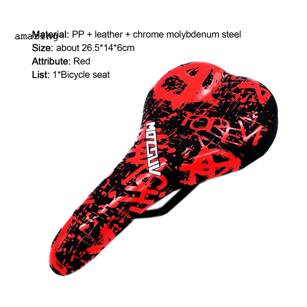 Yên Xe Đạp Giả Da Thoáng Khí Chống Sốc In Họa Tiết Graffiti Cho MTB