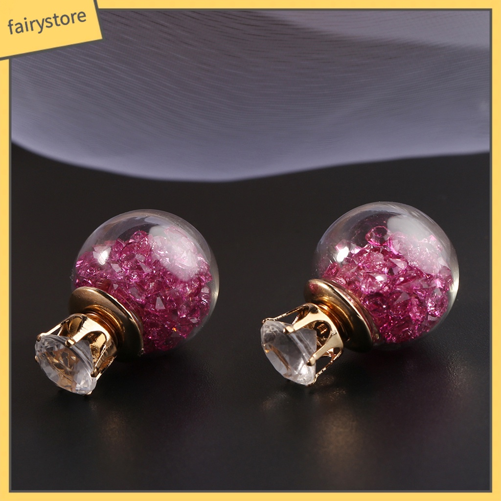 1 Đôi Bông Tai Hình Cầu Đính Hoa Ngọt Ngào Thoải Mái