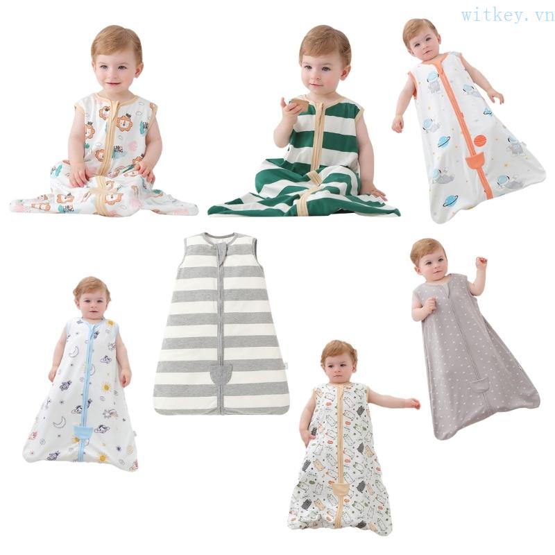 Túi Ngủ Cotton 2 Chiều Không Tay Có Khóa Kéo Dễ Thương Dành Cho Bé
