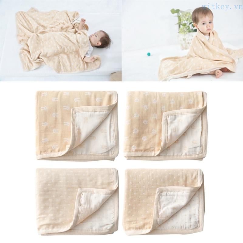 Chăn Quấn Em Bé 6 Lớp Chất Liệu Cotton Êm Ái