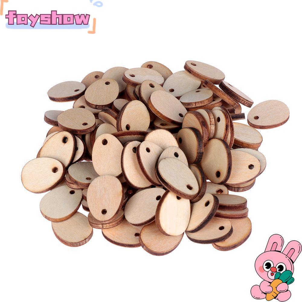 Set 20 / 100 Phụ Kiện Treo Trang Trí Hình Quả Trứng Phục Sinh Bằng Gỗ Tự Nhiên Kích Thước 20-40mm