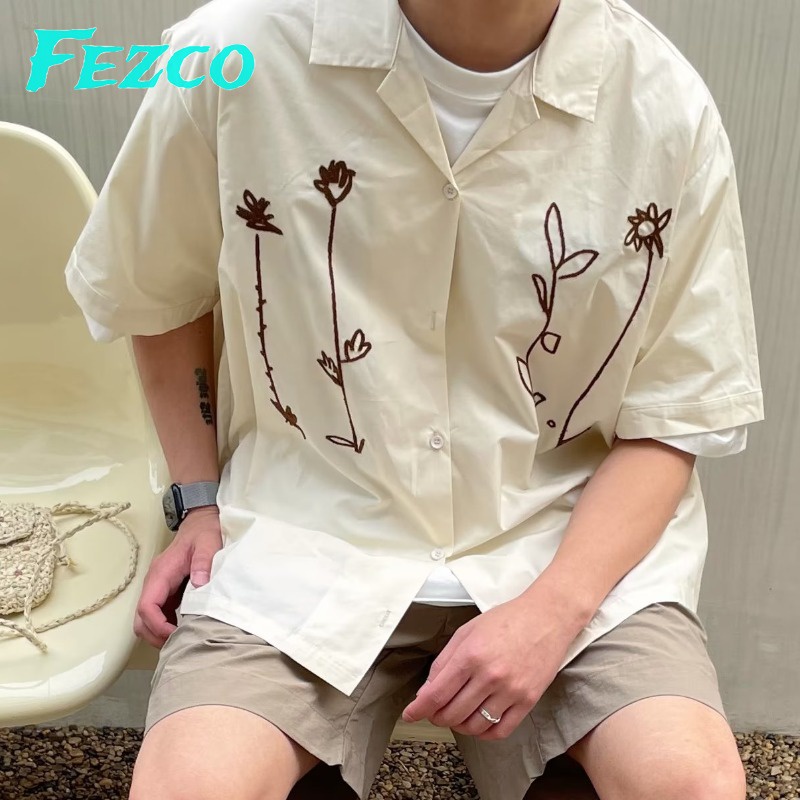 Áo Sơ Mi Tay Ngắn Phong Cách Thời Trang Harajuku Dành Cho Nam Giới