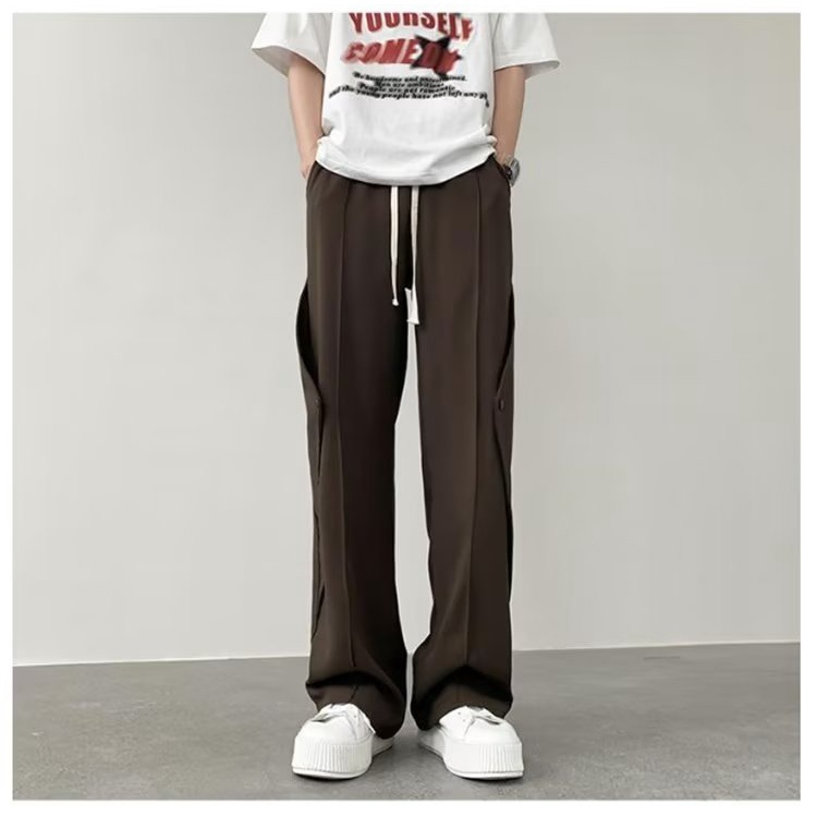 Quần Dài Vải Lụa Lạnh Mỏng Dáng Rộng Kiểu Đường Phố Thời Trang Mùa Hè Cho Nam