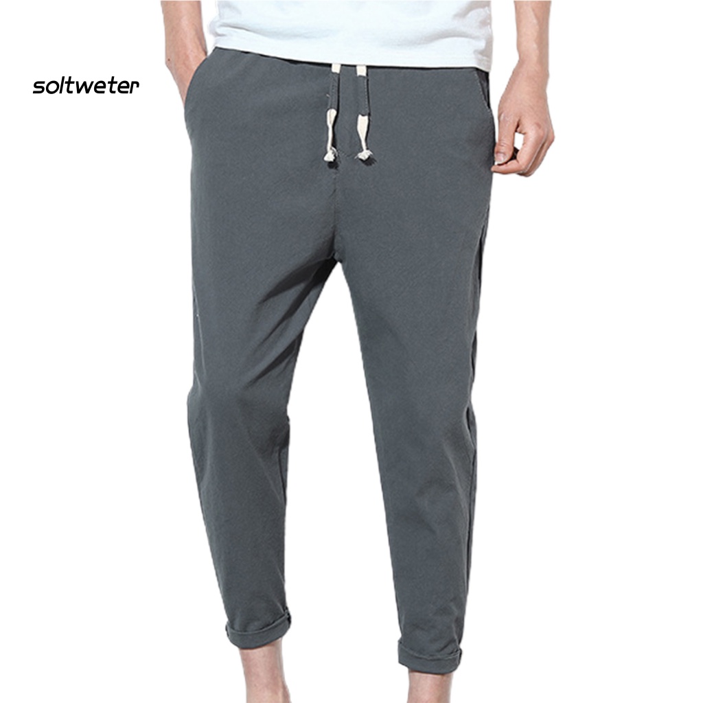 Quần Dài Dây Rút Lưng Thun Co Giãn Màu Trơn Cỡ Lớn Thời Trang Cho Nam