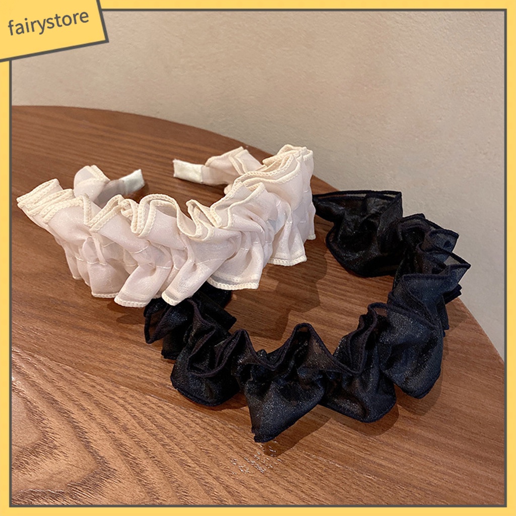 Băng Đô Vải Bản Rộng Viền Mềm Trang Trí Thắt Nơ Xinh Xắn Cho Nữ