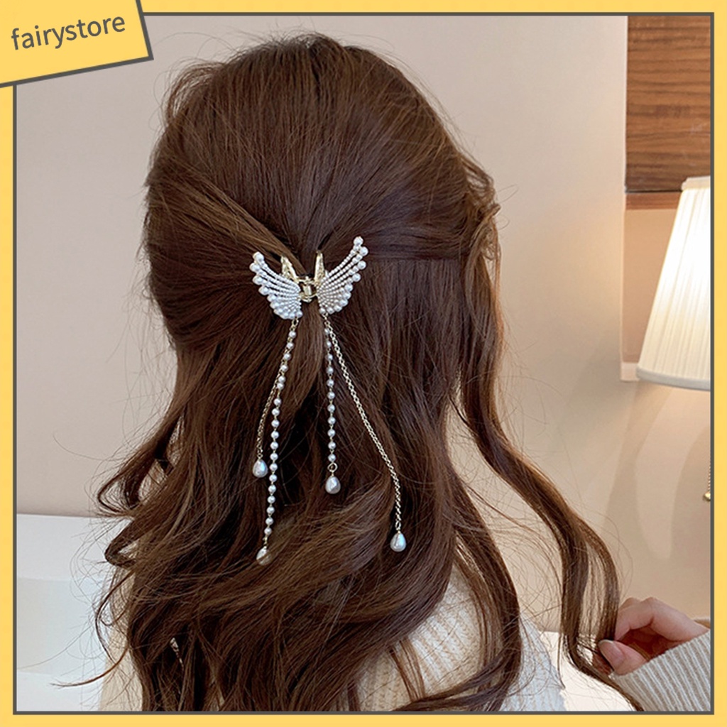 Kẹp Tóc Hình Bướm Đính Ngọc Trai Giả Thanh Lịch