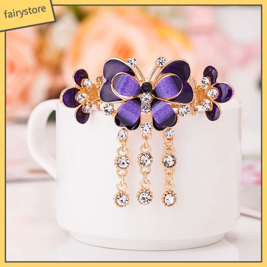 Kẹp Tóc Hình Hoa Đính Đá Lấp Lánh Phong Cách Vintage