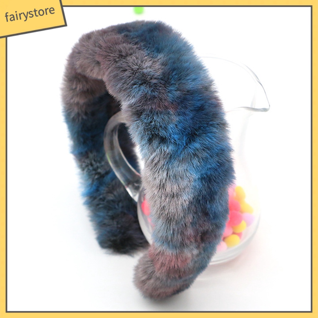 Băng Đô Cài Tóc Bằng Lông Thỏ Giả Nhiều Màu Sắc Phong Cách Retro Ngọt Ngào Dành Cho Nữ