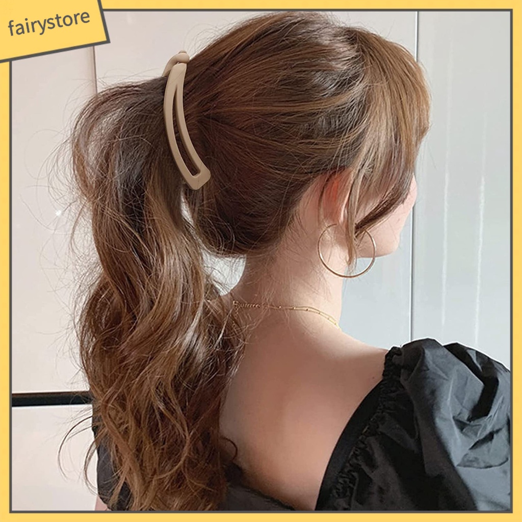 [FRO] Kẹp Tóc Lớn Màu Trơn Nhỏ Gọn Quyến Rũ Làm Việc Thích Hợp Cho Tiệc Tùng