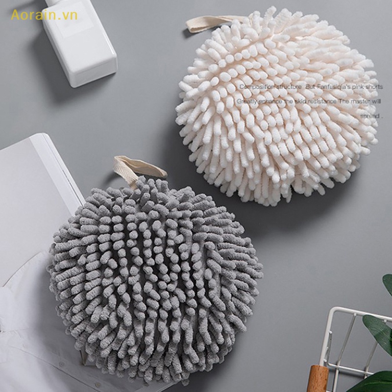 {Aorain} Khăn Lau Tay Nhà Bếp / Phòng Tắm Bằng Sợi Chenille Nhanh Khô Có Dây Treo