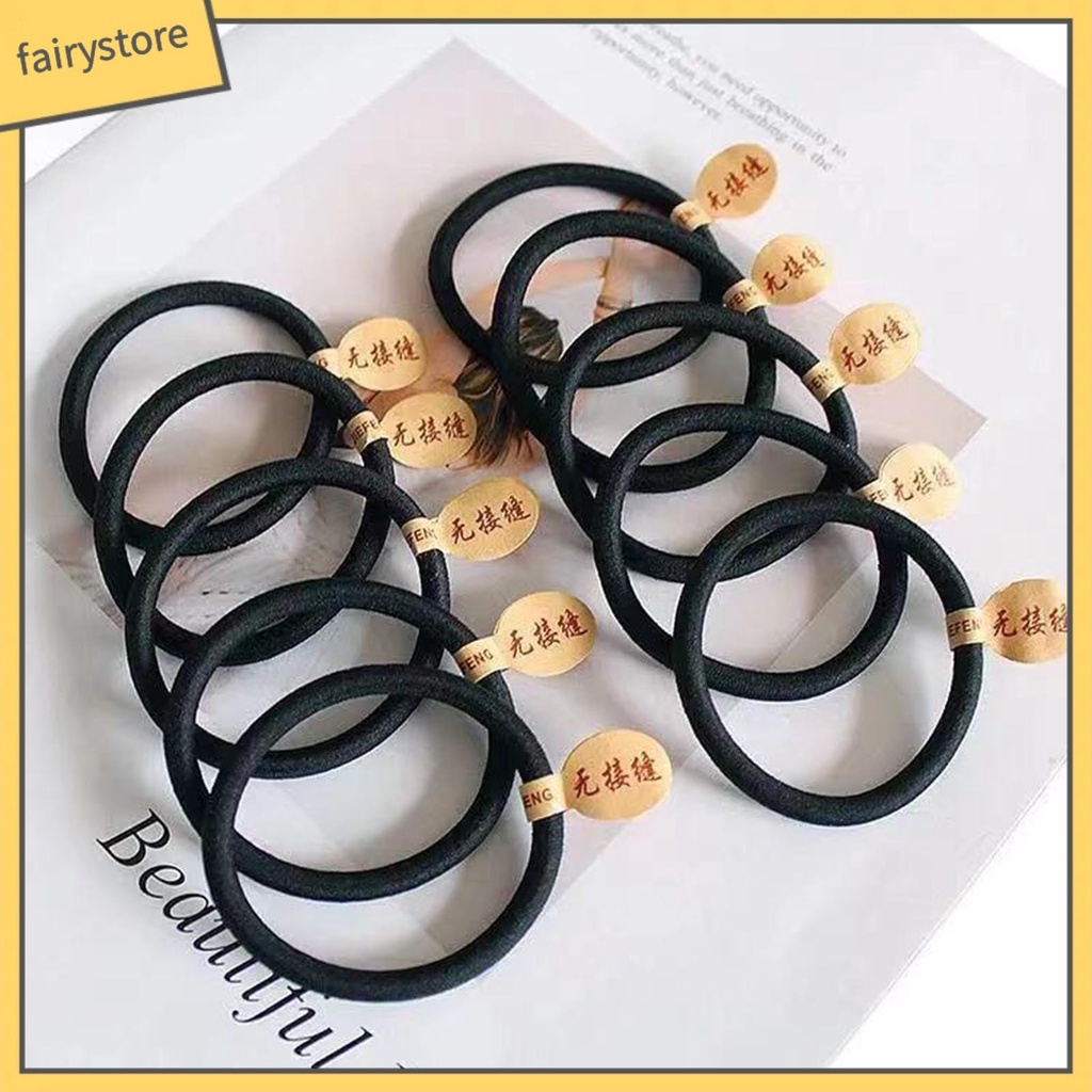 Dây Cột Tóc Màu Đen Dày Dặn Co Giãn Tốt Chống Mòn Độ Bền Cao Tiện Dụng Cho Nữ