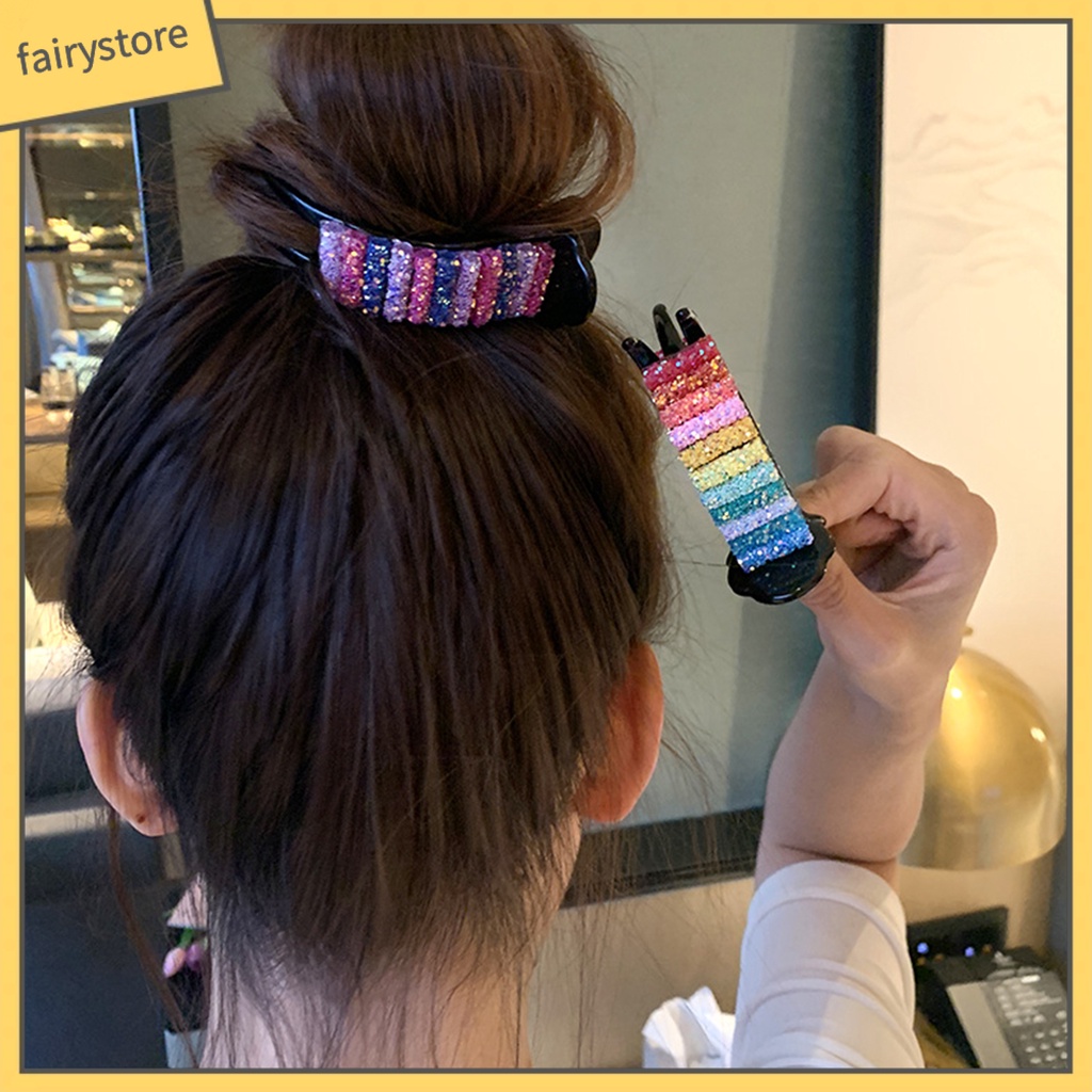 Kẹp Tóc Càng Cua Lớn Màu Cầu Vồng Phong Cách Hàn Quốc