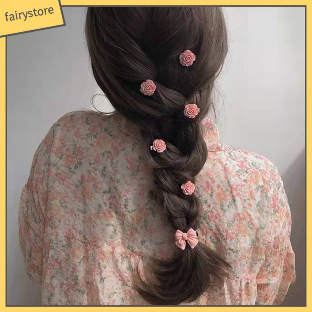 Kẹp Tóc Hình Trái Tim / Hoa Hồng / Nơ / Bướm Dễ Thương Chống Trượt Thời Trang Mùa Hè Cho Nữ