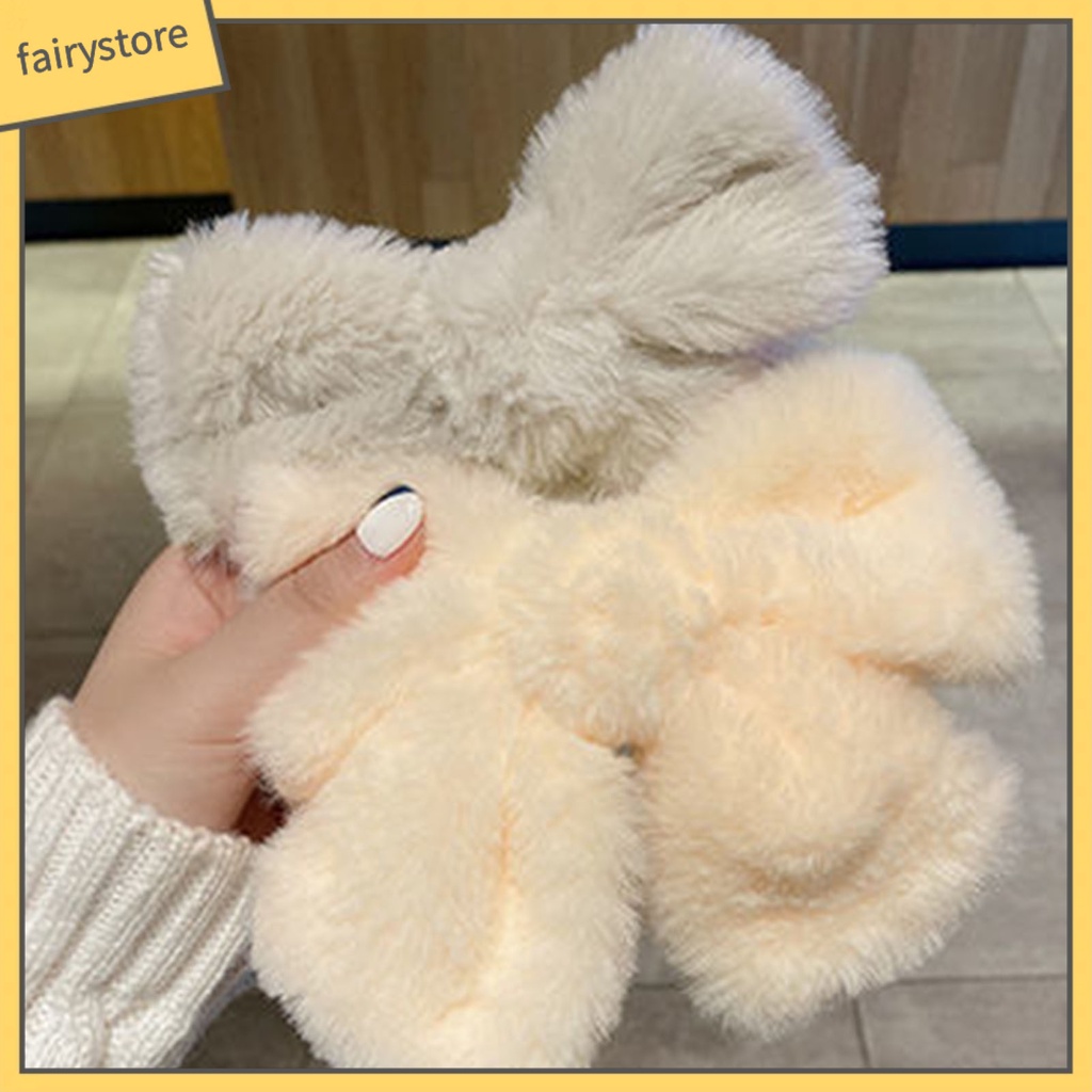 Kẹp Tóc Nơ Lớn Bằng Vải Flannel Thoải Mái Dễ Thương Cho Nữ