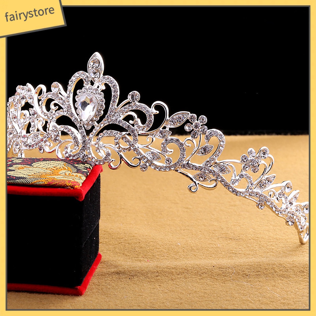 Cài Tóc Hình Vương Miện Đính Đá Thủ Công Dành Cho Cô Dâu